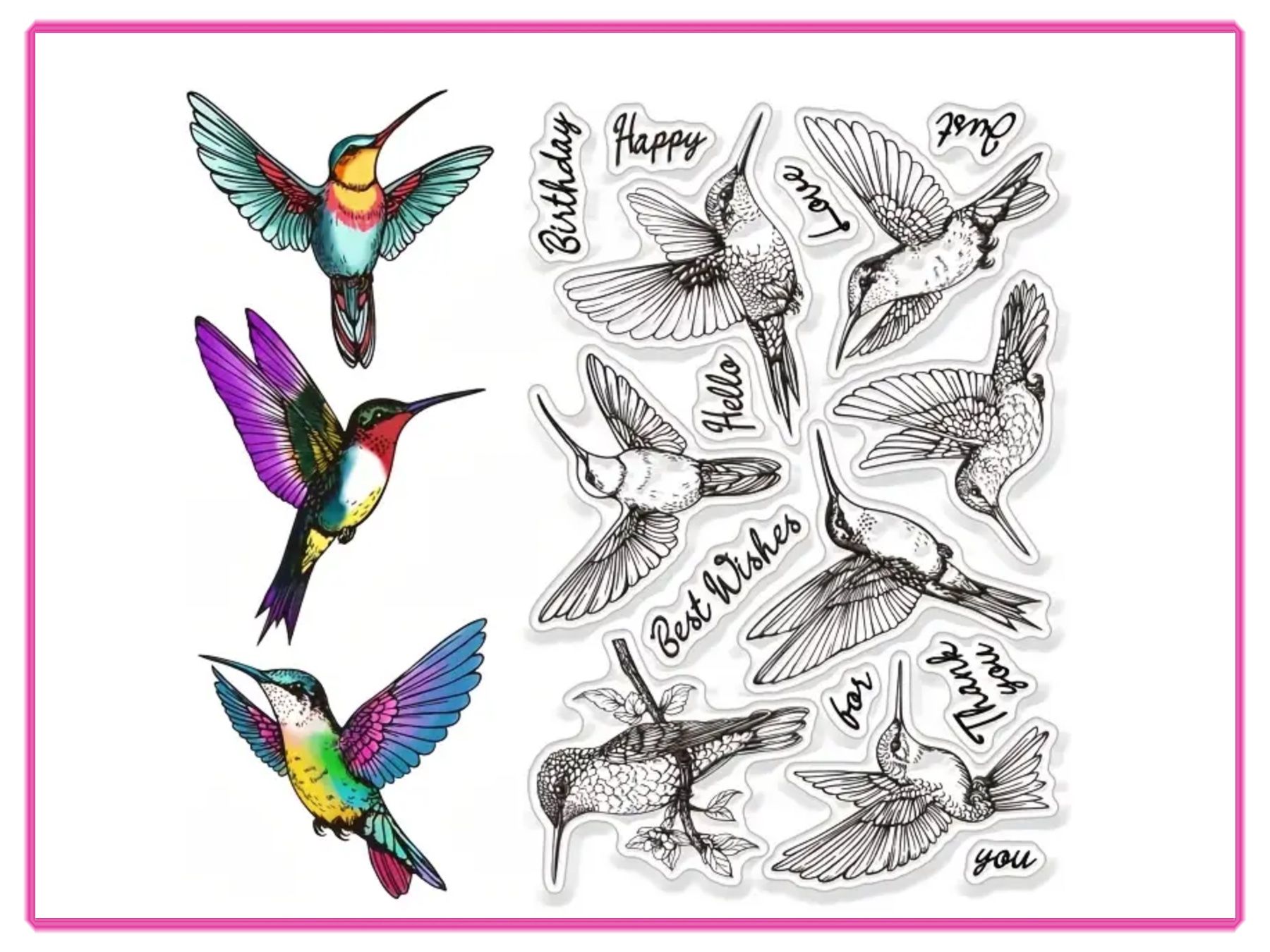 Timbri: Kolibris 11x16cm - Silikonstempel – Nuovo e nell'imballaggio originale da Frenkendorf venduto da jazzplatten