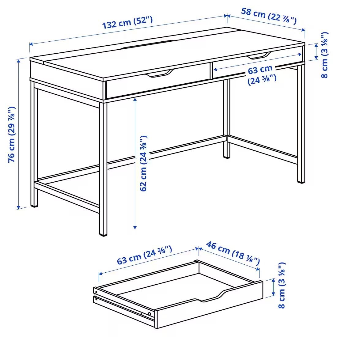 Ikea Tische: Schreibtisch mit Schubladen (Ikea ALEX) – Gebraucht aus Rain von  5