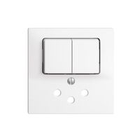 Frontset EDIZIOdue weiss Doppel Schalter 60×60mm T12, Feller