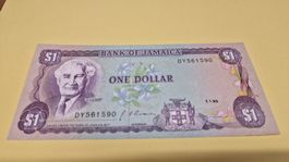 Jamaikanische 1 Dollar Note, 1.1.90, DY561590,