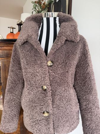 Rino & Pelle Teddy Felljacke Gr.36/S Taupe