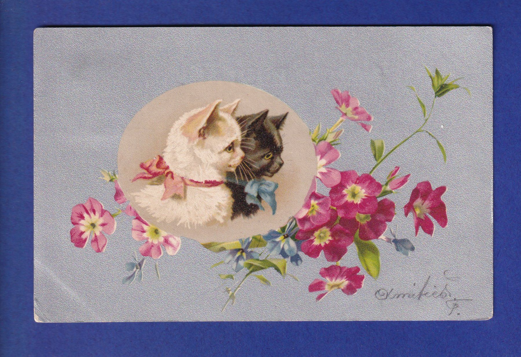 Ansichtskarten: CHAT - Chats et fleurs – Gebraucht aus Pully von nicecards-shop