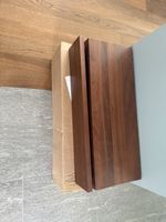 2x Hängenachttisch Vesper mit 1 Schublade, Nussbaum massiv