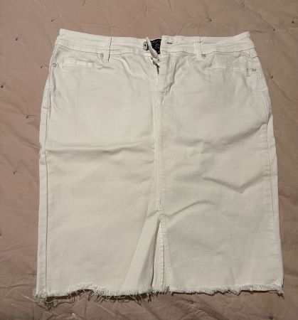 Jupe jeans fendue t.40 blanche
