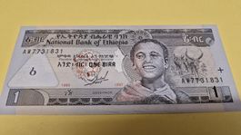 Seltene 1 Birr Aethiopien Banknote von 1997, NEU