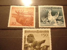 Liechtenstein 1946, Satz Jagd I, * Erstfalz