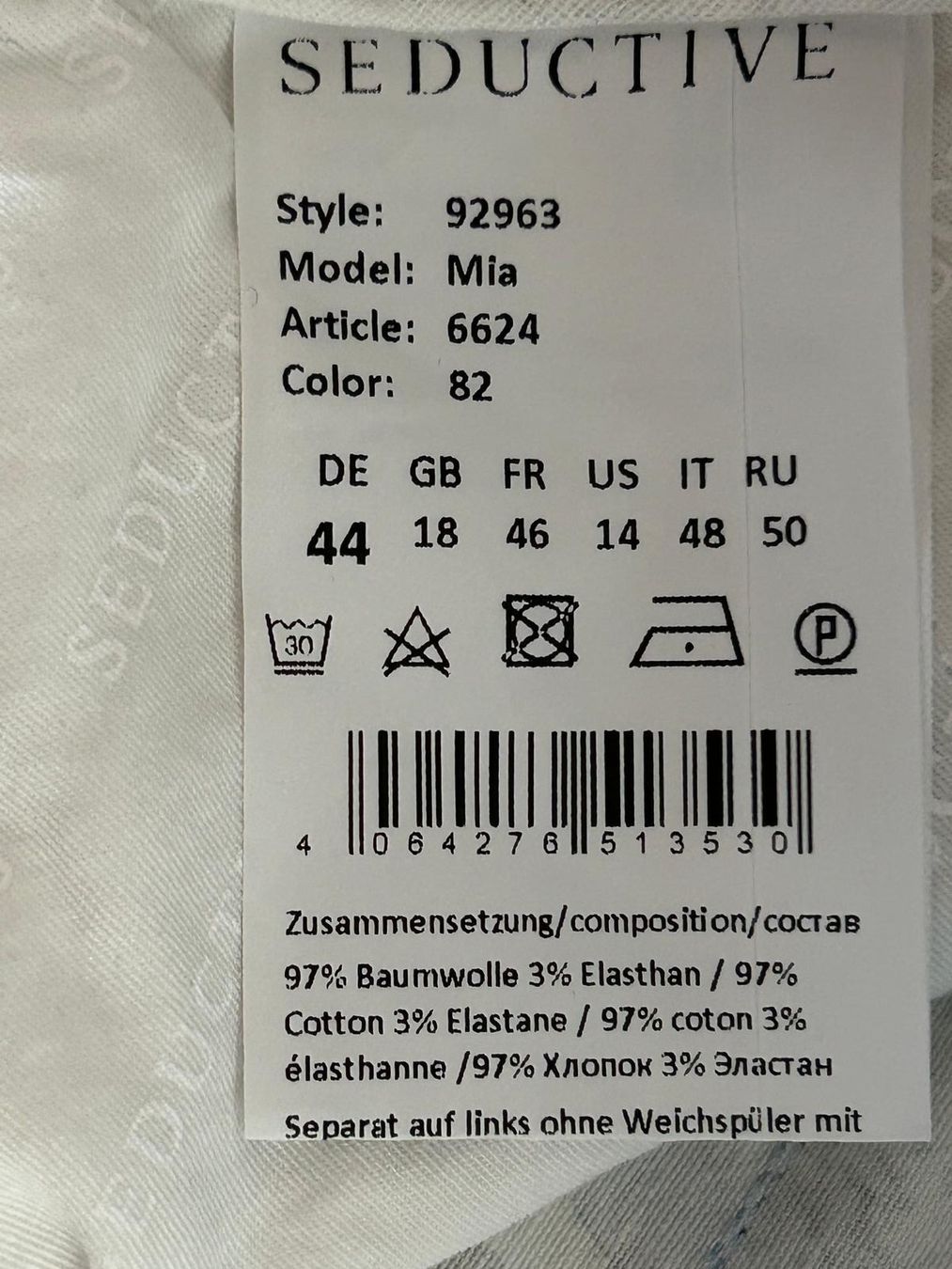 Hosen: Seductive Mia Hose Gr. 44 blau - weisses Muster – Neu und originalverpackt aus Wädenswil von coconut1289 3