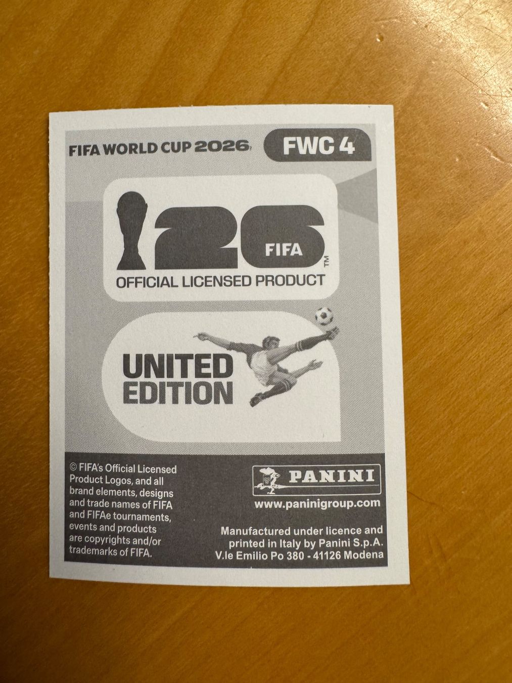 Panini Carte collezionabili: Panini WM 2026 - FWC 4 – Usato da Eschenbach SG venduto da Grummelzwerg 1