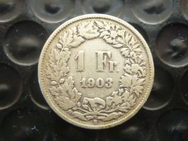1 Fr.  1903  -  ungereinigt  -