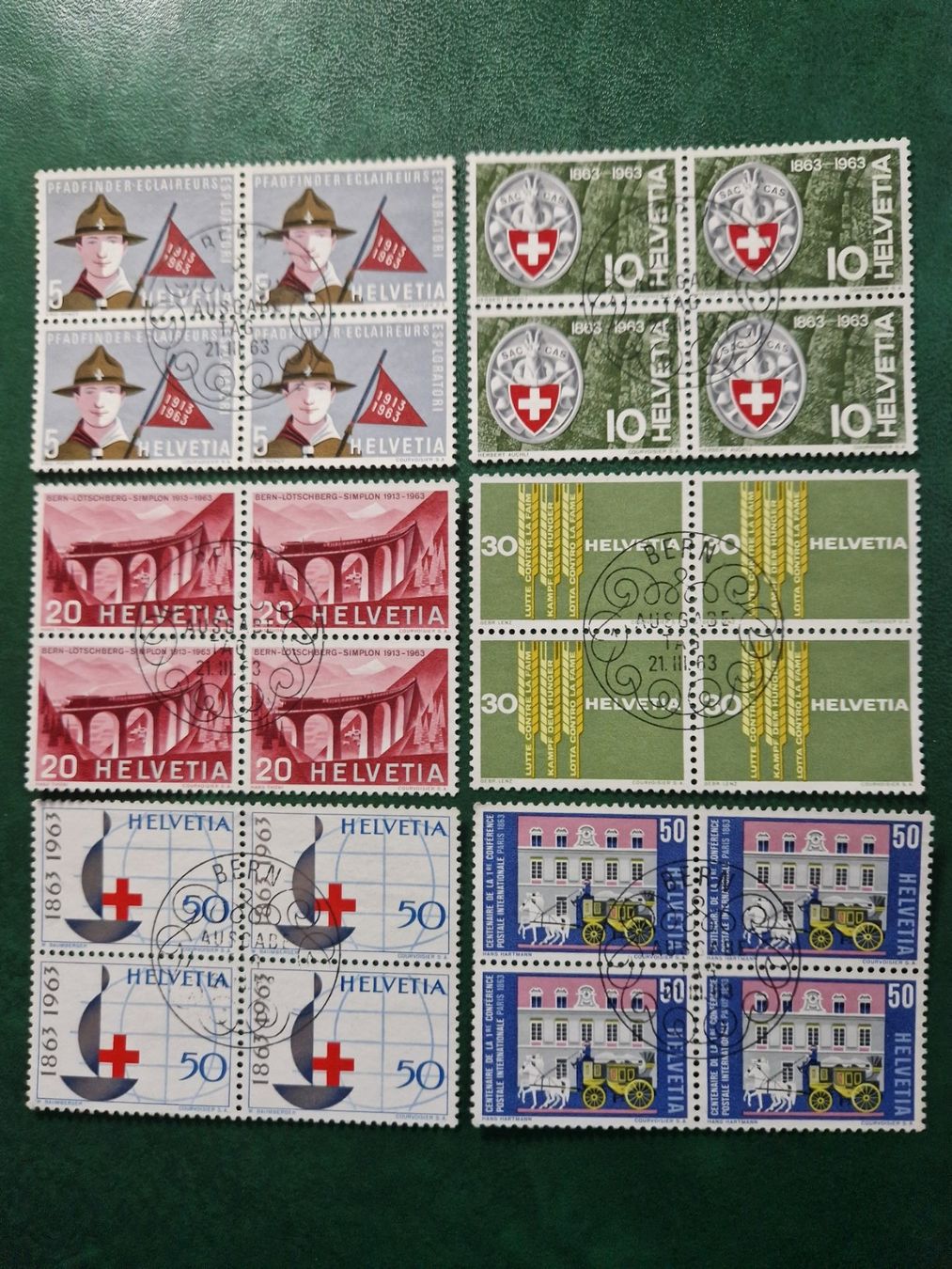 Alle Briefmarken: N° 395 - 400  4 block  ET gestempelt – Gebraucht aus Bouveret von hckoala