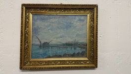 Ölgemälde Fischerboote mit Rahmen signiert von A. Tammaro