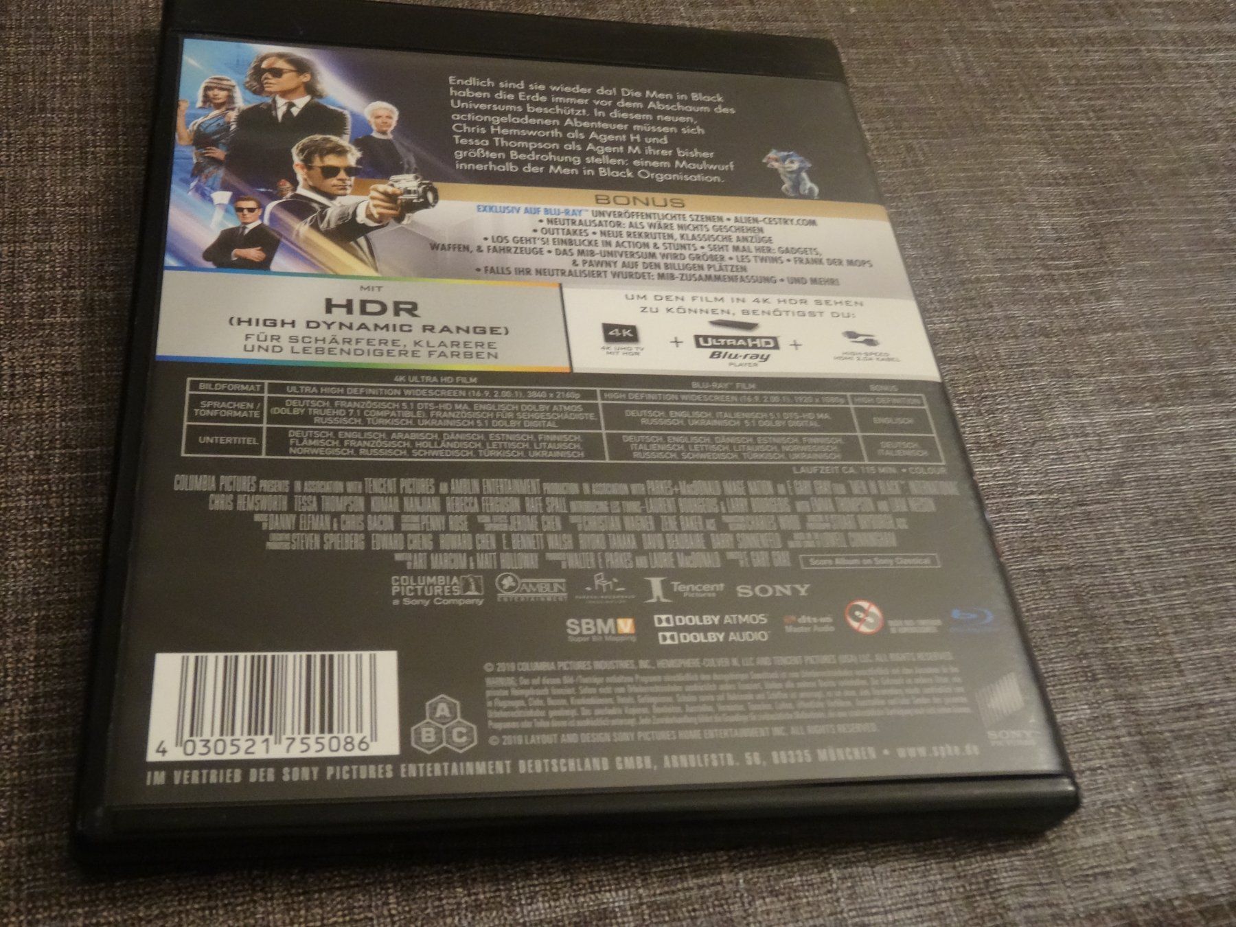 Alle DVDs: MIB International 4K ULTRA UHD + Blu-ray – Gebraucht aus Olten von Disc-Verkauf 2