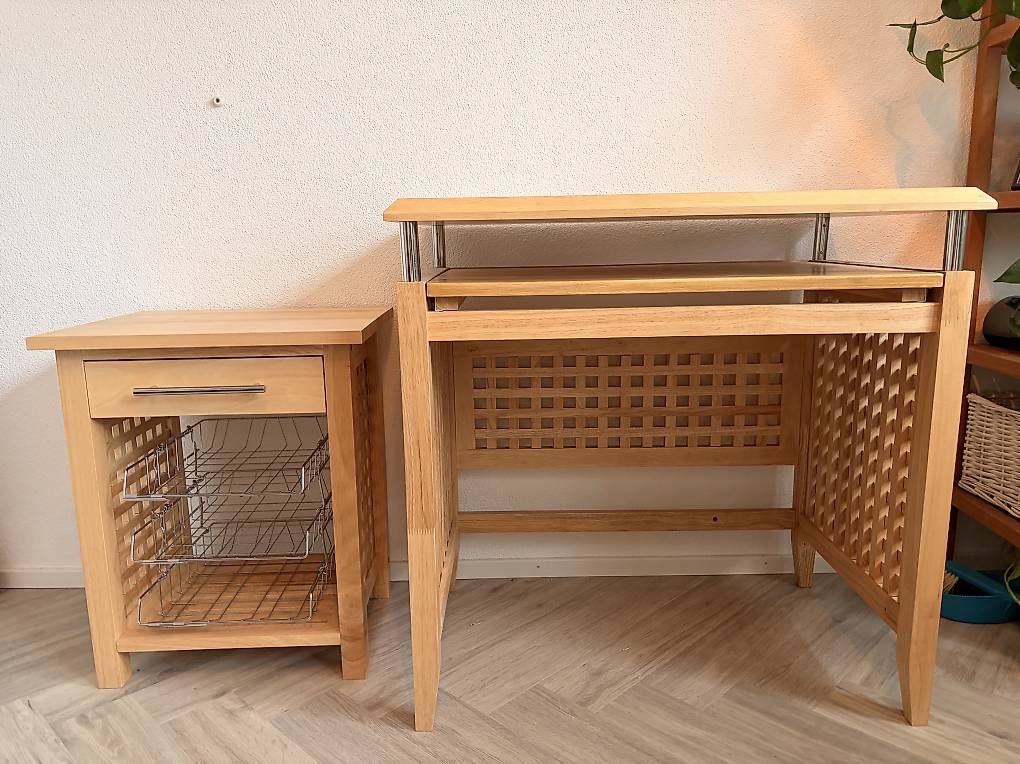 Scrivanie: Echtholz-Schreibtisch mit Beistellhocker  Set – Usato da Winterthur venduto da raf_bj6n 1