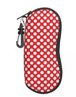 NEUES Brillenetui rot-weiss Polka dot aus Neopren - 800002