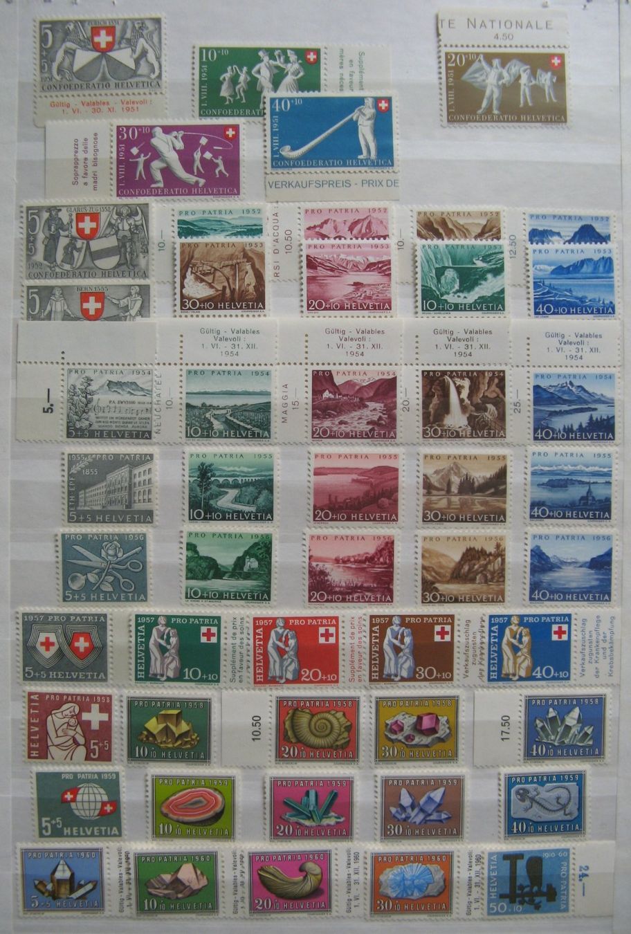 Alle Briefmarken: PP 1951 - 1963 13 Sätze einwandfrei postfrisch ** – Neu (gemäss Beschreibung) aus Frauenfeld von Interessent1