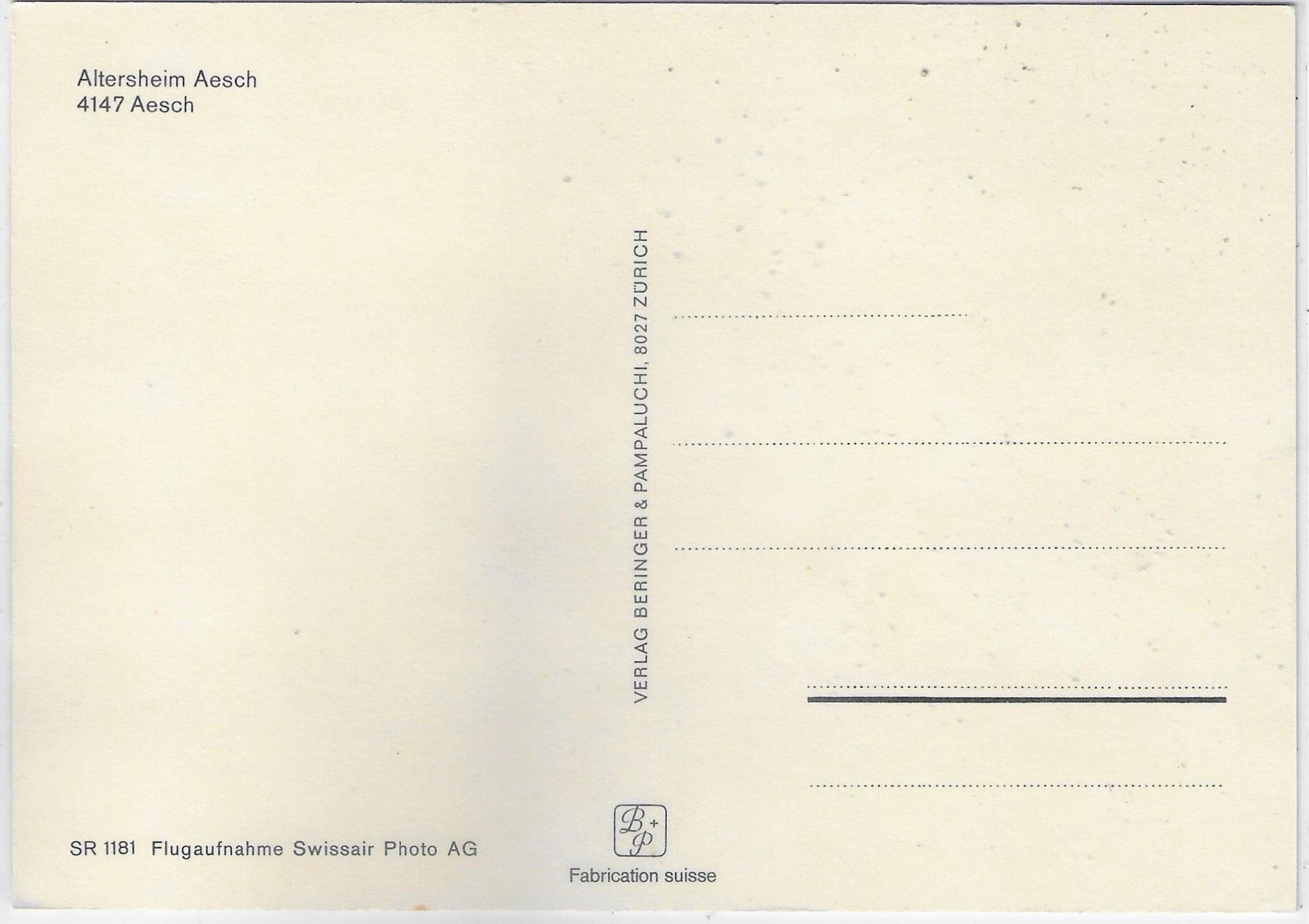 Cartoline postali: Flugaufnahme Alterheim Aesch - Aesch BL – Usato da Ettingen venduto da Kartenplanet 1