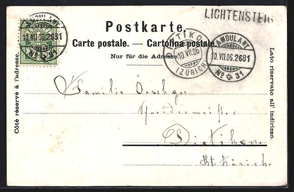 Ansichtskarten: Lichtensteig, Generalansicht der Stadt m – Gebraucht aus Berlin von bartko-reher 1