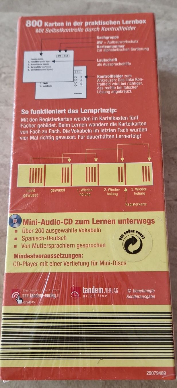 CD: Spanisch Lernkarten Set mit 800 Karten und Mini-Audio-CD – Nuovo e nell'imballaggio originale da Etzwilen venduto da mue_mm76 1