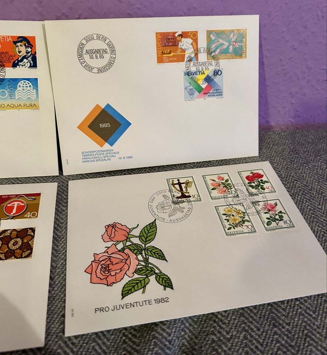Tutti i francobolli: lot de six FDC des années 80 – Usato da Petit-Lancy venduto da Pierre_le_voyageur 1