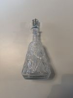 Karaffe mit Stopfen, geschliffenes Glas, Vintage, 25 cm