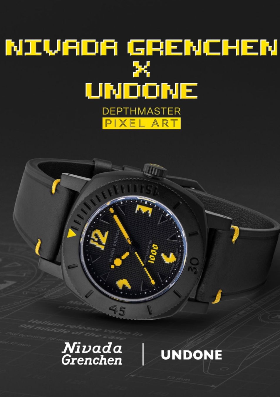 Nivada Orologi: NIVADA PIXEL ART DEPTHMASTER "PACMAN" by UNDONE Japan – Nuovo e nell'imballaggio originale da Embrach venduto da Canderau 3