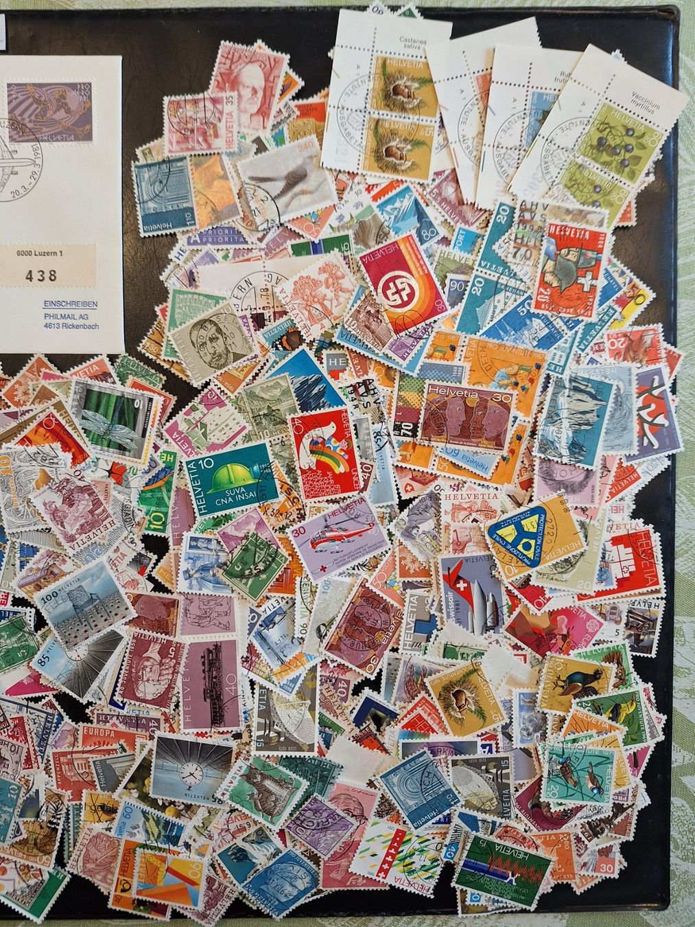 Tutti i francobolli: CH- ca. 1000 und 4 Briefe dazu (A12) – Usato da Genolier venduto da Antoine30 2