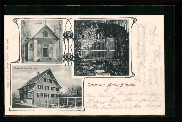 Cartoline postali: Passepartout-AK Maria Bildstein, Gasthau – Usato da Berlin venduto da bartko-reher