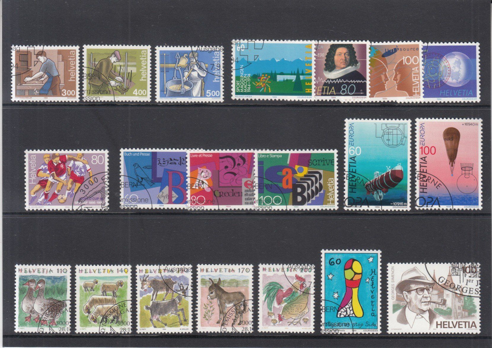 Tutti i francobolli: Freimarken CH 1994 mit ET – Usato da Bürglen TG venduto da StampGraf