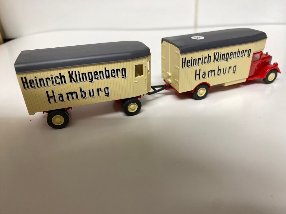 Wiking LKW Anhängerzug Umzugsunternehmen H. Klingenberg 59 6