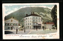 Fleurier, Place du Marché avec Hotel de
