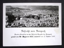 Schlacht von SEMPACH Fresko-Gemälde - Stempel Wirtschaft