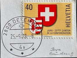 JURA 23 éme CANTON HELVETIA: "Gründung 25.9.78" Delémont 🕹️