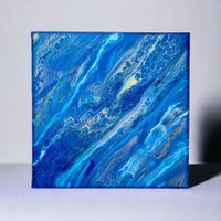 Abstraktes Acrylgemälde „Meeresstruktur“ 25x25cm Original
