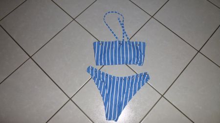 Bikini blau-weiss gestreift/ Marke Zaful / Grösse S