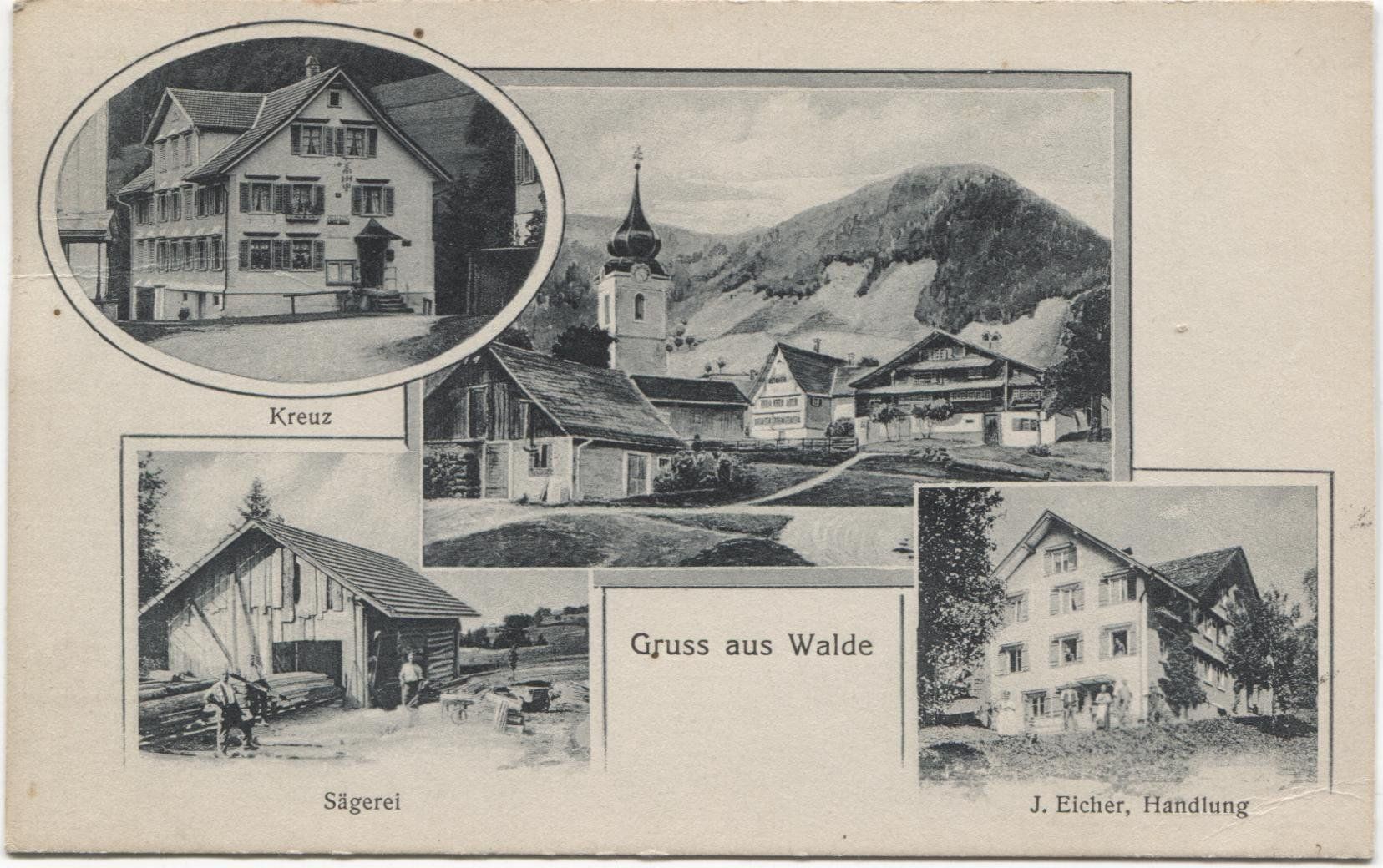 Cartoline postali: WALDE SG 1922 mit Sägerei – Usato da Wil SG venduto da Clanx