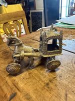 Antikes Bronze TempelSpielzeug wohl Indien Pferd mit Chariot