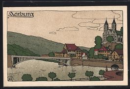 Aarburg, Uferpartie mit Kirche
