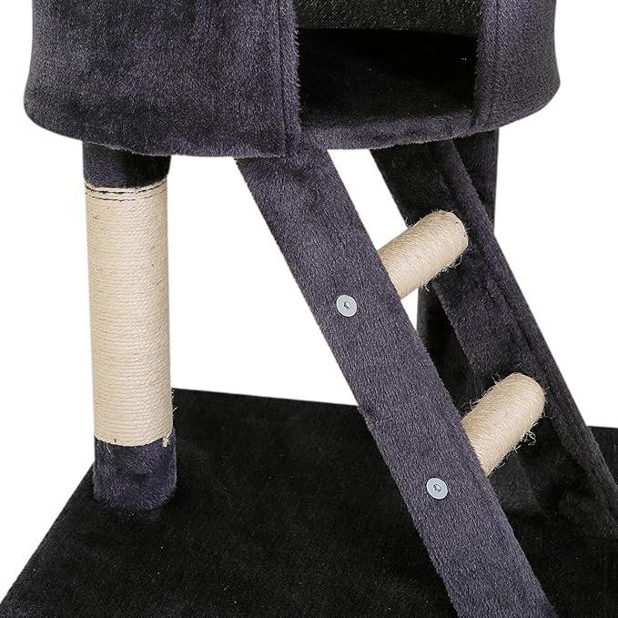 Kratzbaum Mit Integriertem Katzenbett – Aus Natur-Sisal Und Plüsch, Einfach Montierbar, Schützt Möbel