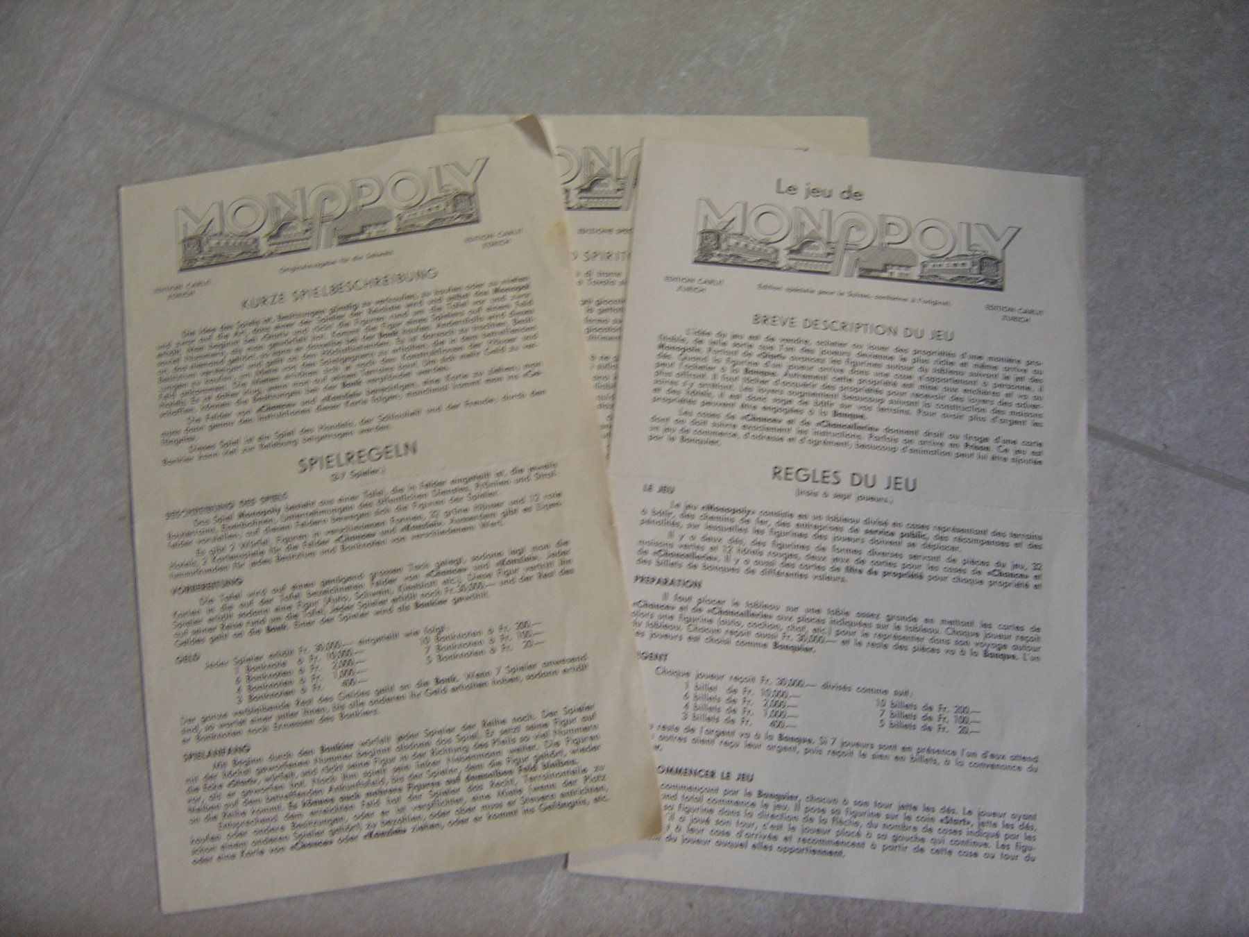 Giochi: älteres Monopoly, Carlit, Original CH – Usato da Rottenschwil venduto da chnoblipress 3