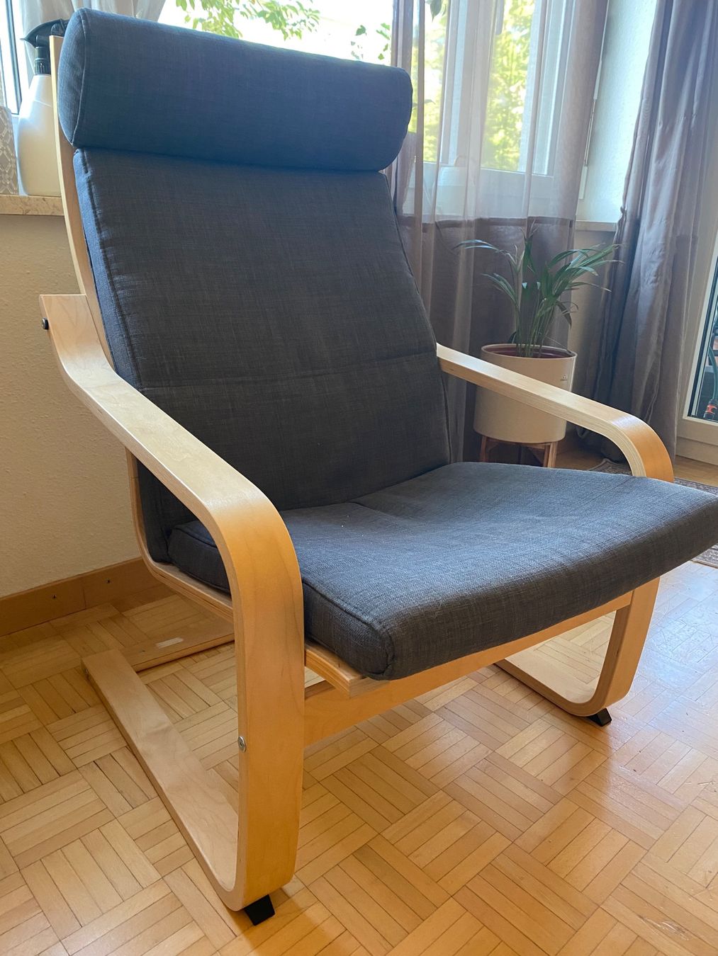 Ikea Sessel: Sessel POÄNG Eichenfurnier weiss gunnared dunkelgrau gute... – Gebraucht aus Zürich von mel_h8fx 2
