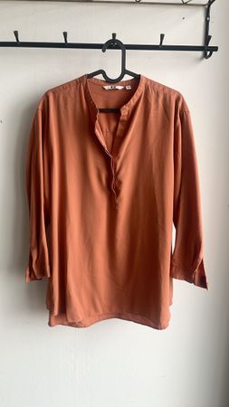 UNIQLO Bluse Langarm Rostrot Grösse XL