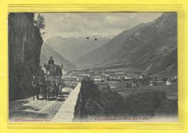4.3.1900 Linthal Pferde Post-Kutsche im Aufstieg Klausenpass