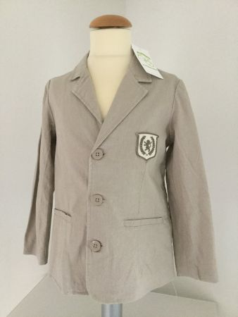 Veste Blazer beige Vertbaudet lin 55%, taille 134/140, NEUF