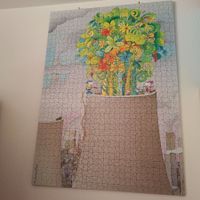 Mordillo Puzzle "Flower Power" geklebt