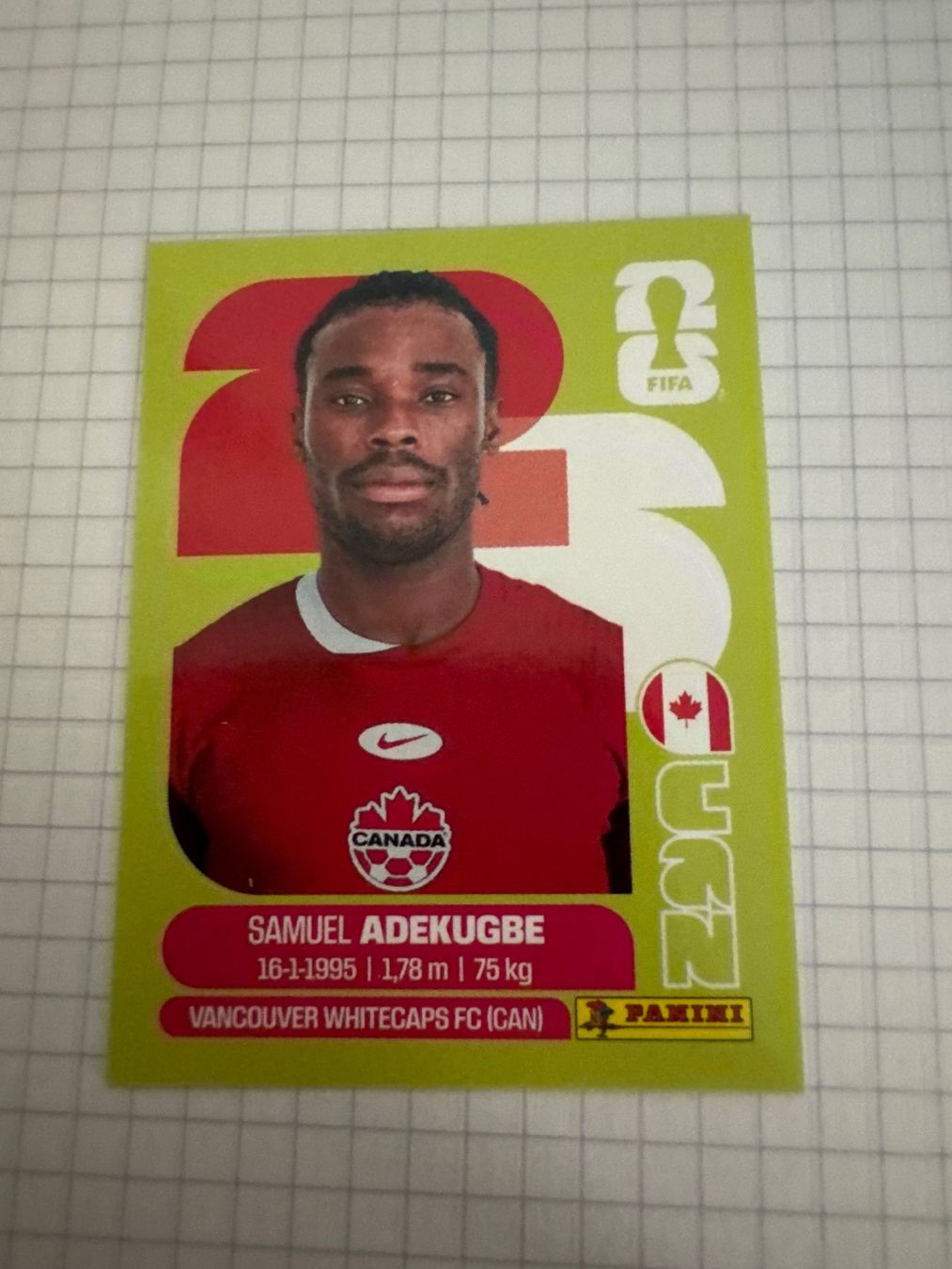 Panini Carte collezionabili: Panini Sticker WM 2026, CAN 5 Samuel Adekugbe – Nuovo (secondo la descrizione) da Winterthur venduto da mathis-spielsteine