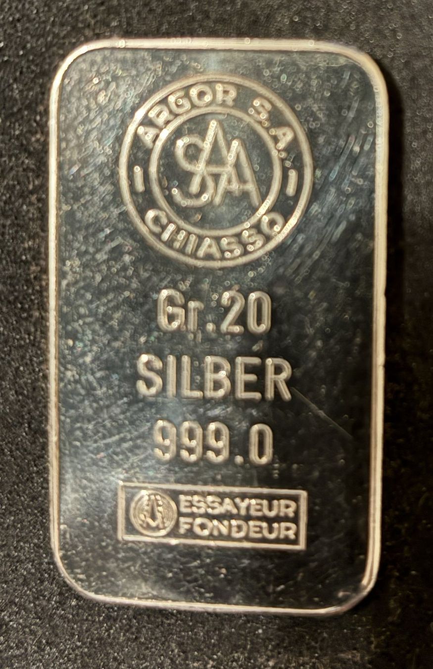 Metalli preziosi: 20g 999er Silber Barre Argor – Usato da Köniz venduto da Habenix