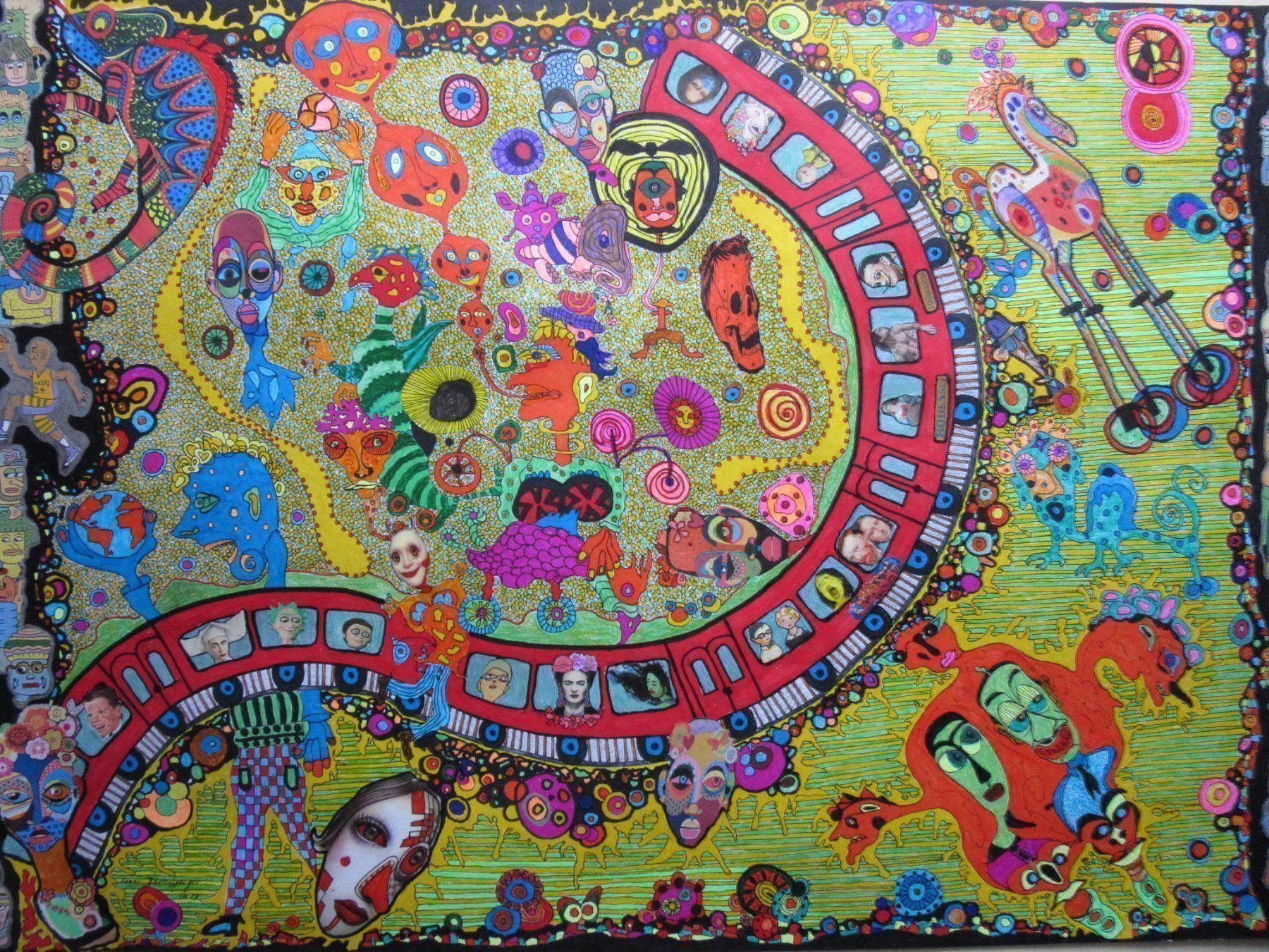 Dipinti: EDGAR BALTENSPERGER COLLAGE GRÖSSE 100X70CM – Usato da Gersau venduto da grafik-kunst 1