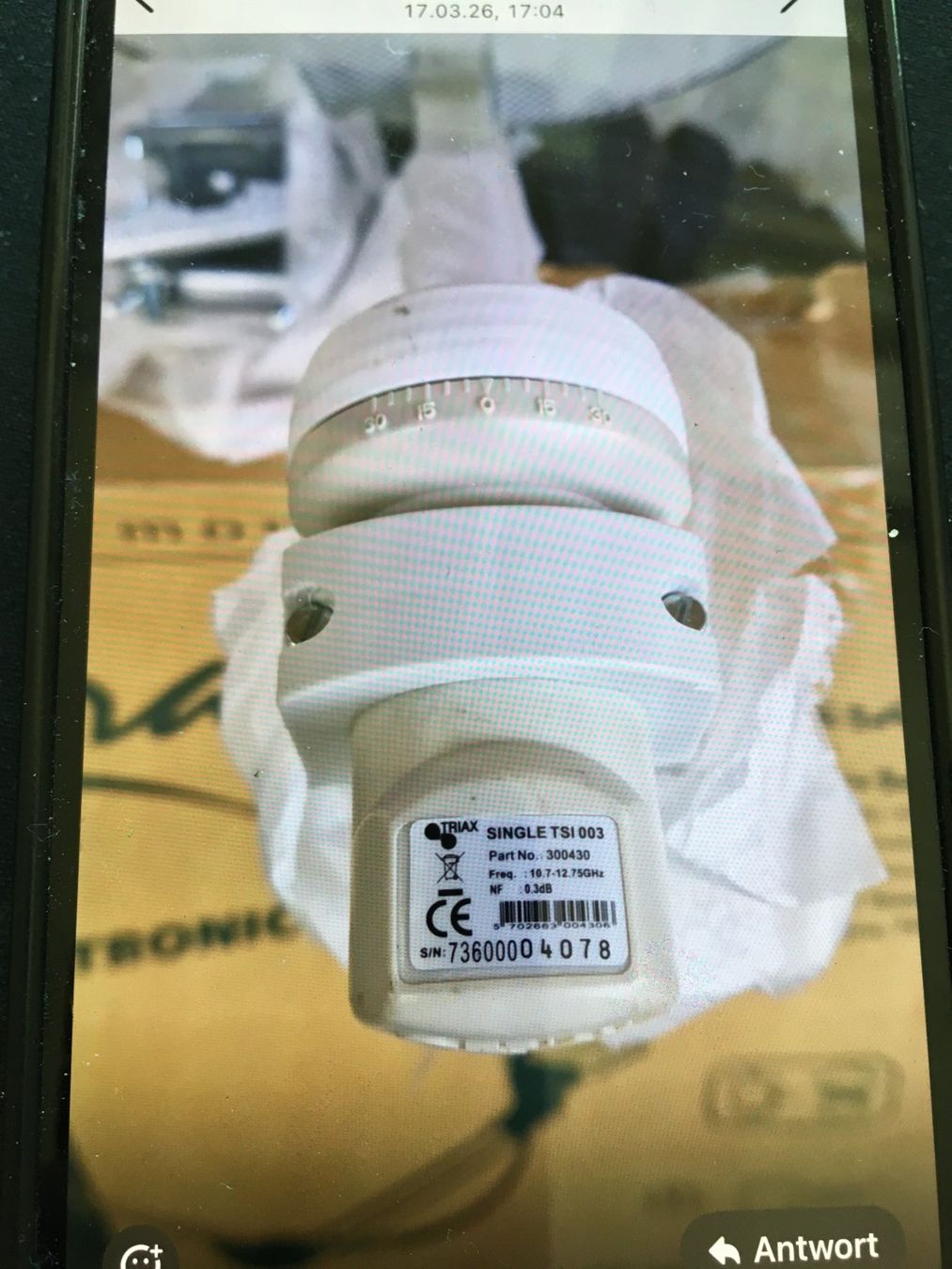 Radiocomunicazione: Originalverpackte Offset Antenne l v Metronic, neu! Rartäit – Nuovo e nell'imballaggio originale da Binz venduto da Dsc1 4
