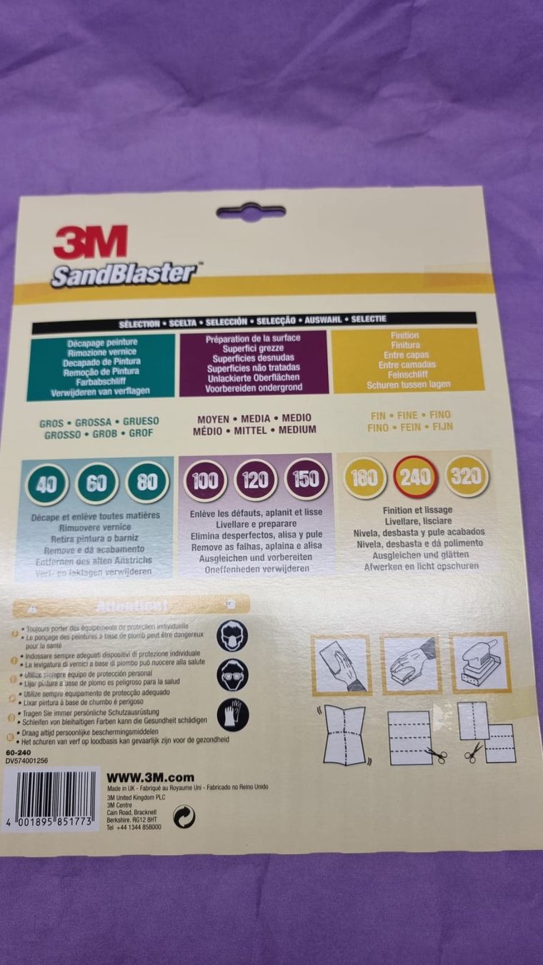 3M Alle Werkzeuge: 3M Sandblaster Feinschliff Schleifpapier 240 Körnung – Neu und originalverpackt aus Rebstein von James-Dean 4