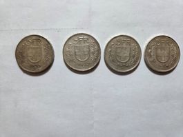 5 Franken Münze Schweiz 4Stk.1933/53/2x54 aus Silber
